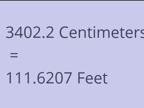 3402.2 CM TO FEET