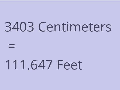 3403 CM TO FEET