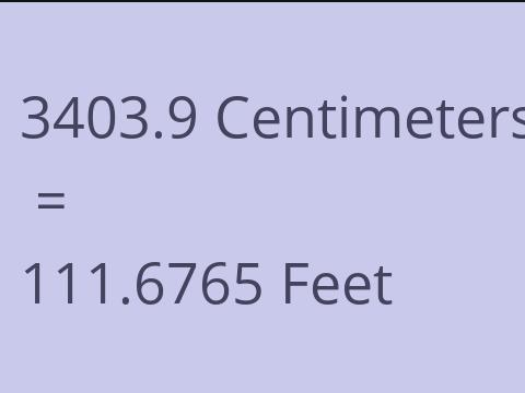 3403.9 CM TO FEET