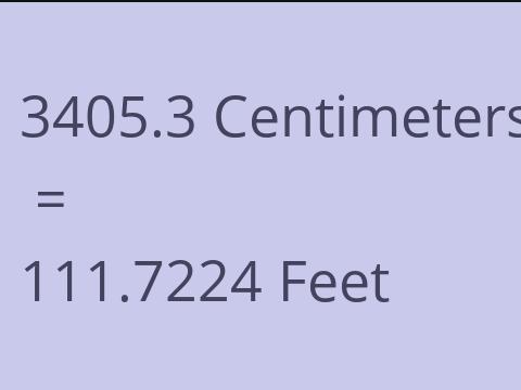 3405.3 CM TO FEET