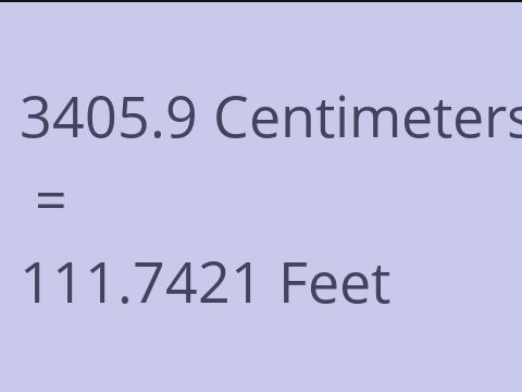 3405.9 CM TO FEET