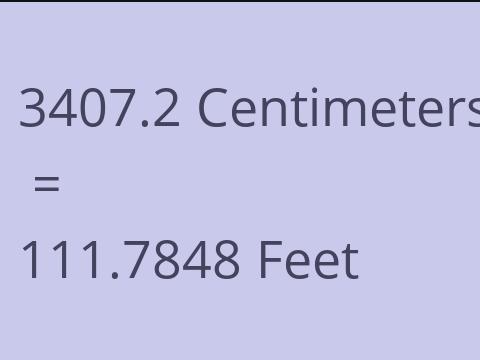 3407.2 CM TO FEET