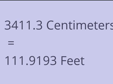 3411.3 CM TO FEET