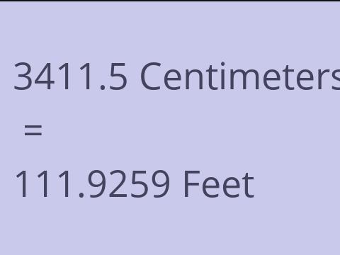 3411.5 CM TO FEET