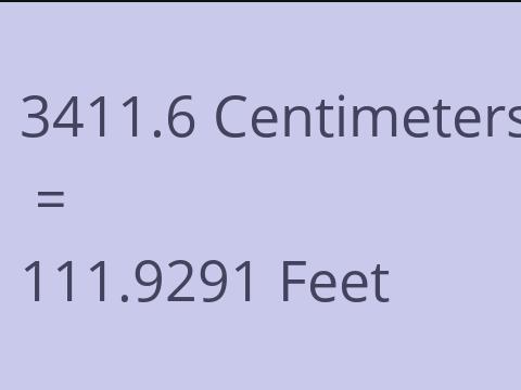 3411.6 CM TO FEET
