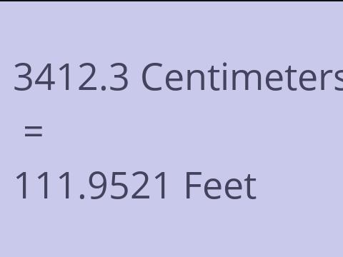 3412.3 CM TO FEET