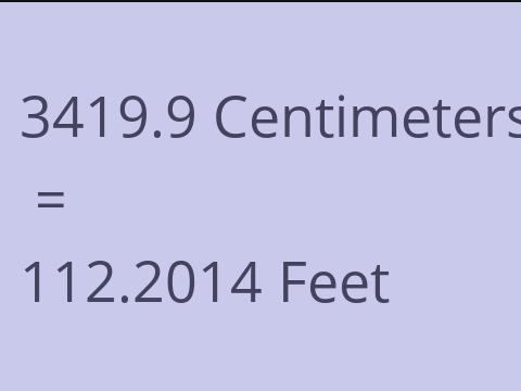 3419.9 CM TO FEET
