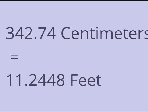 342.74 CM TO FEET