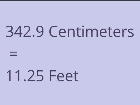 342.9 CM TO FEET