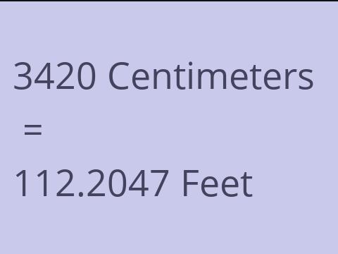 3420 CM TO FEET