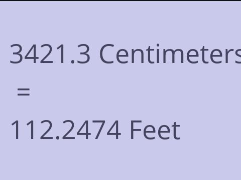 3421.3 CM TO FEET