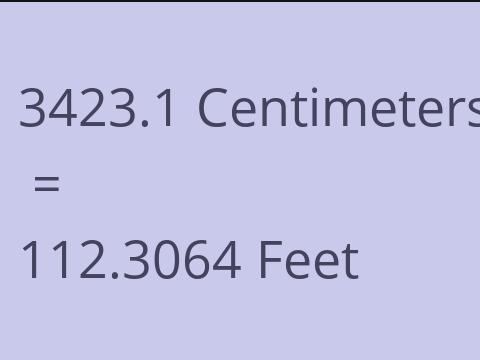 3423.1 CM TO FEET