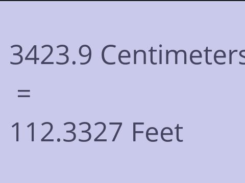 3423.9 CM TO FEET