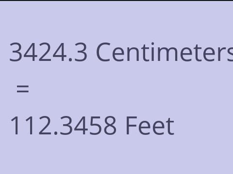 3424.3 CM TO FEET