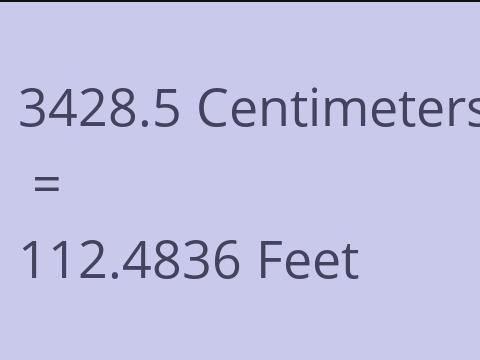 3428.5 CM TO FEET