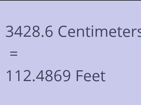 3428.6 CM TO FEET