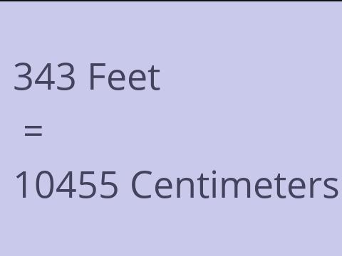 343 FEET TO CM