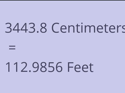 3443.8 CM TO FEET