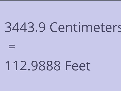 3443.9 CM TO FEET