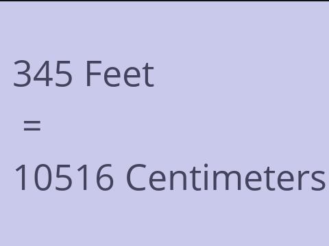 345 FEET TO CM