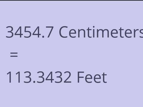 3454.7 CM TO FEET