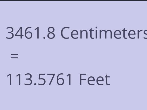 3461.8 CM TO FEET