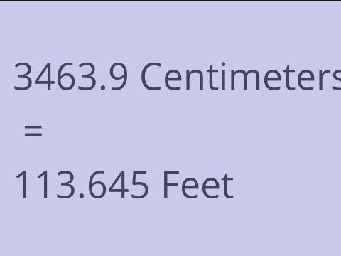 3463.9 CM TO FEET