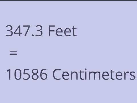 347.3 FEET TO CM