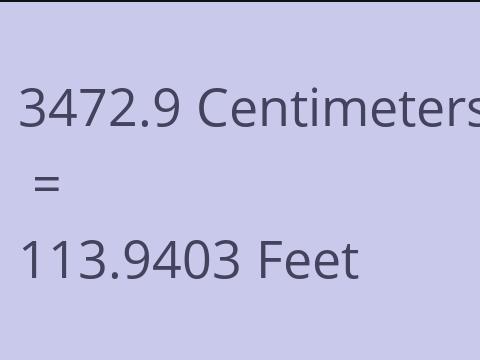 3472.9 CM TO FEET