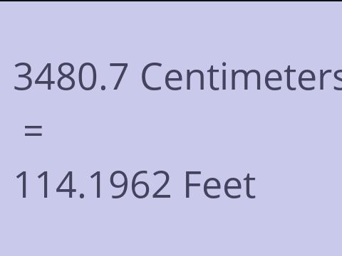3480.7 CM TO FEET