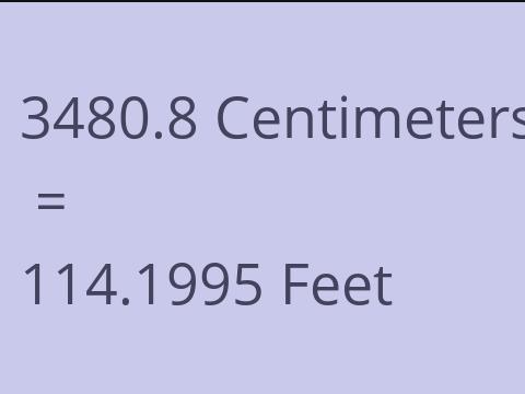 3480.8 CM TO FEET