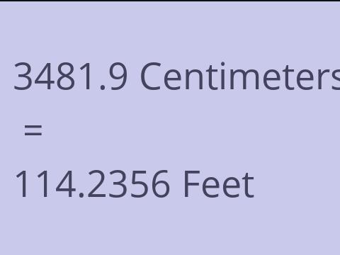 3481.9 CM TO FEET