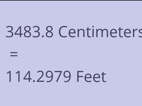 3483.8 CM TO FEET