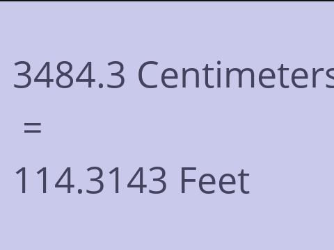 3484.3 CM TO FEET