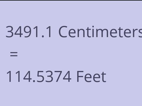 3491.1 CM TO FEET