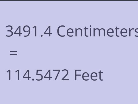 3491.4 CM TO FEET