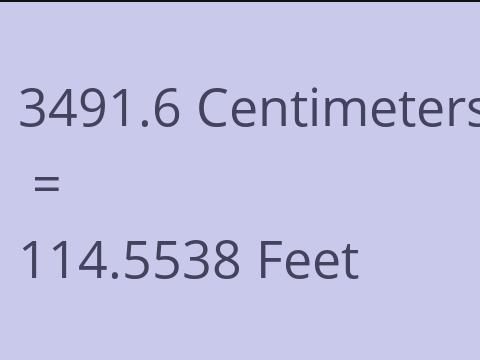 3491.6 CM TO FEET