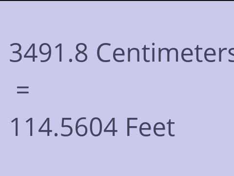 3491.8 CM TO FEET