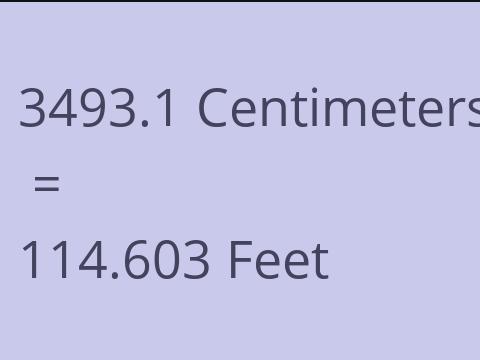 3493.1 CM TO FEET