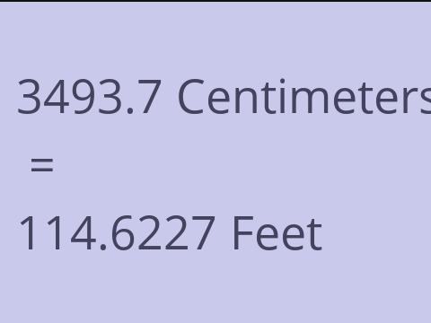 3493.7 CM TO FEET