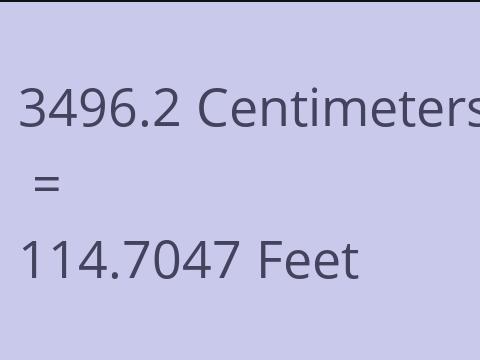 3496.2 CM TO FEET