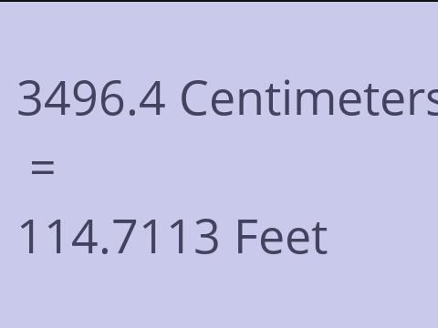 3496.4 CM TO FEET