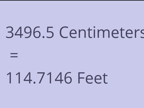 3496.5 CM TO FEET