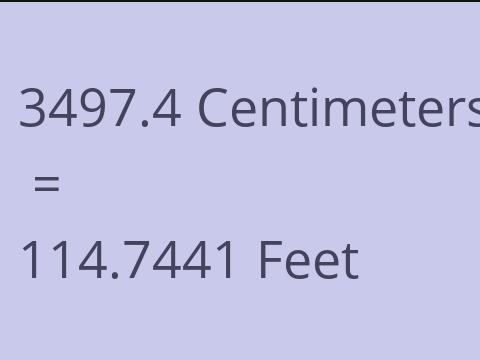 3497.4 CM TO FEET