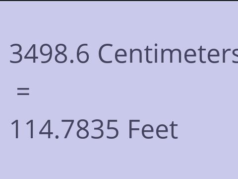 3498.6 CM TO FEET