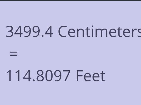 3499.4 CM TO FEET