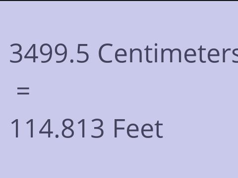 3499.5 CM TO FEET