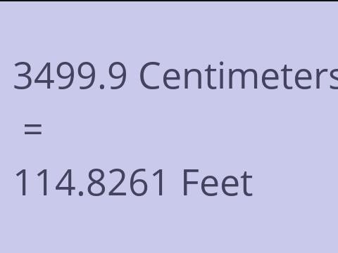 3499.9 CM TO FEET