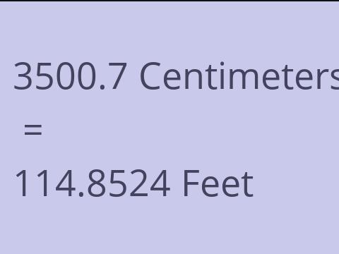 3500.7 CM TO FEET