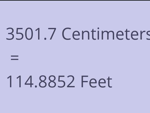 3501.7 CM TO FEET